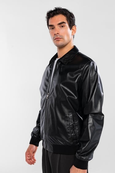  Tamer Tanca Erkek Hakiki Deri Siyah Deri Mont