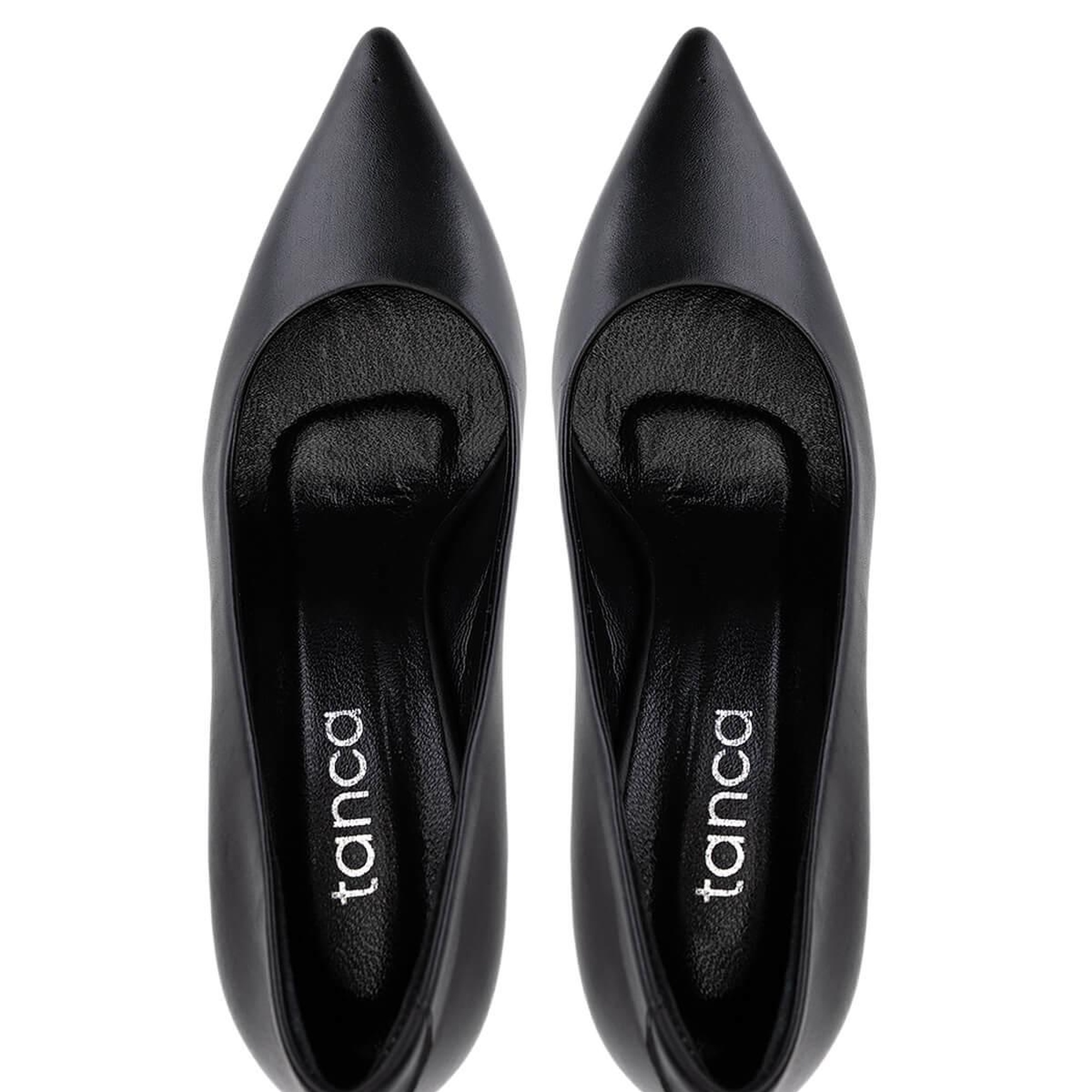 Tamer Tanca Kadın Hakiki Deri Siyah Deri Topuklu Ayakkabı