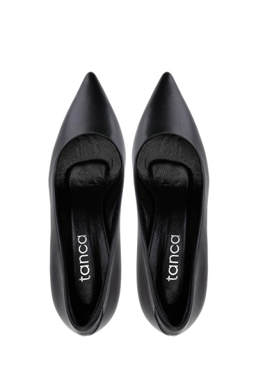  Tamer Tanca Kadın Hakiki Deri Siyah Deri Topuklu Ayakkabı