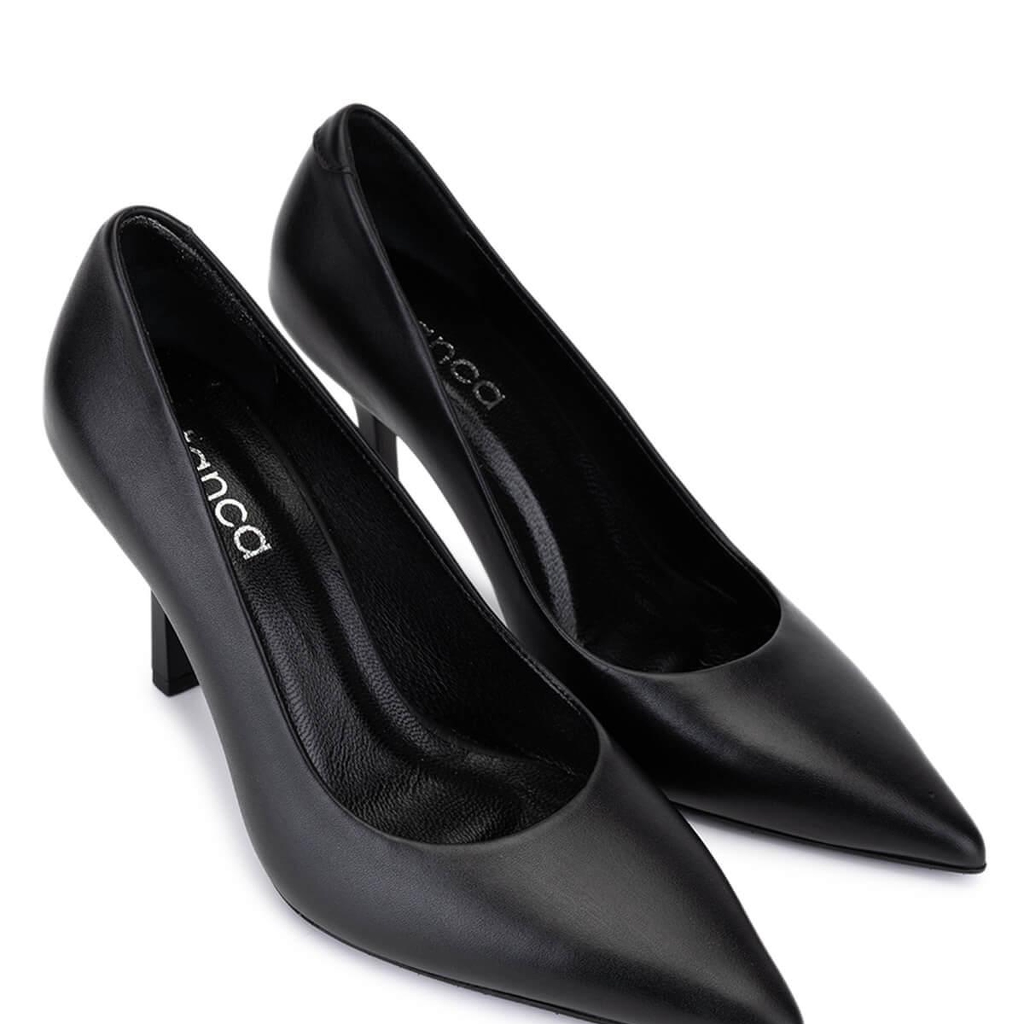 Tamer Tanca Kadın Hakiki Deri Siyah Deri Topuklu Ayakkabı