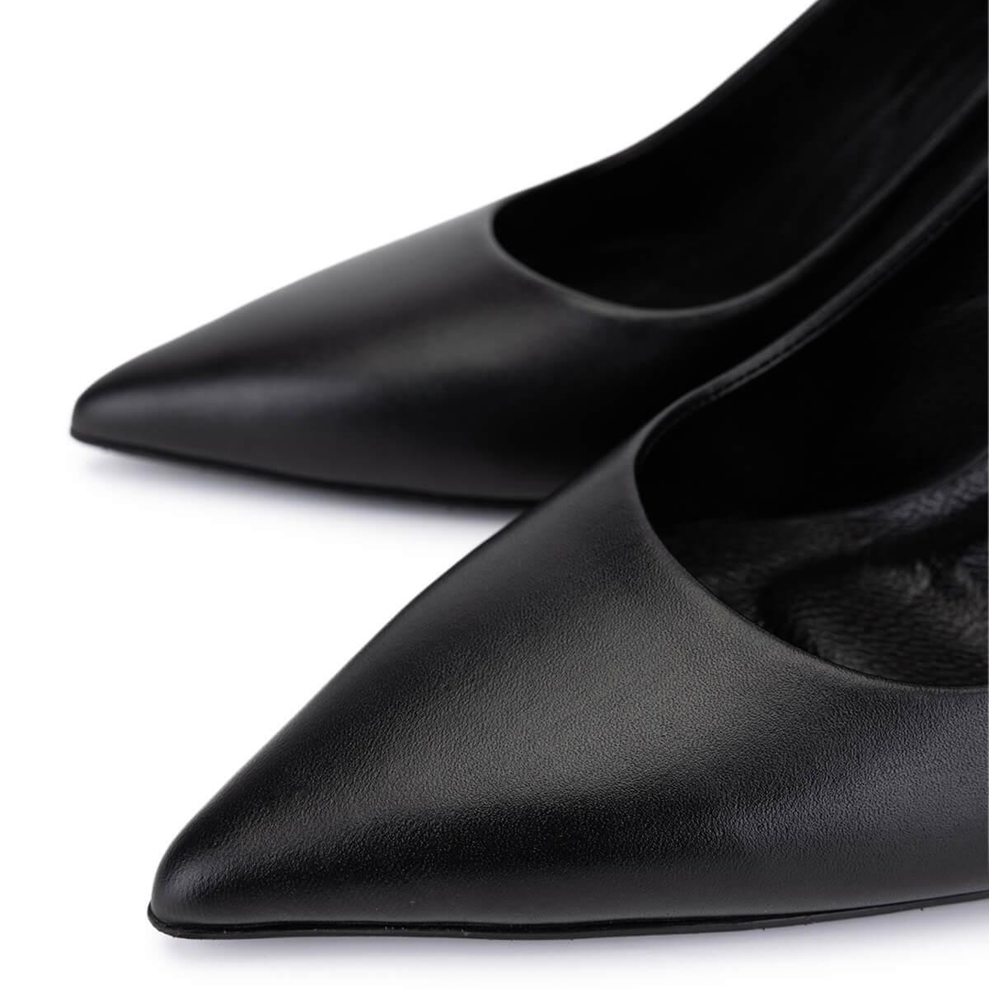 Tamer Tanca Kadın Hakiki Deri Siyah Deri Topuklu Ayakkabı