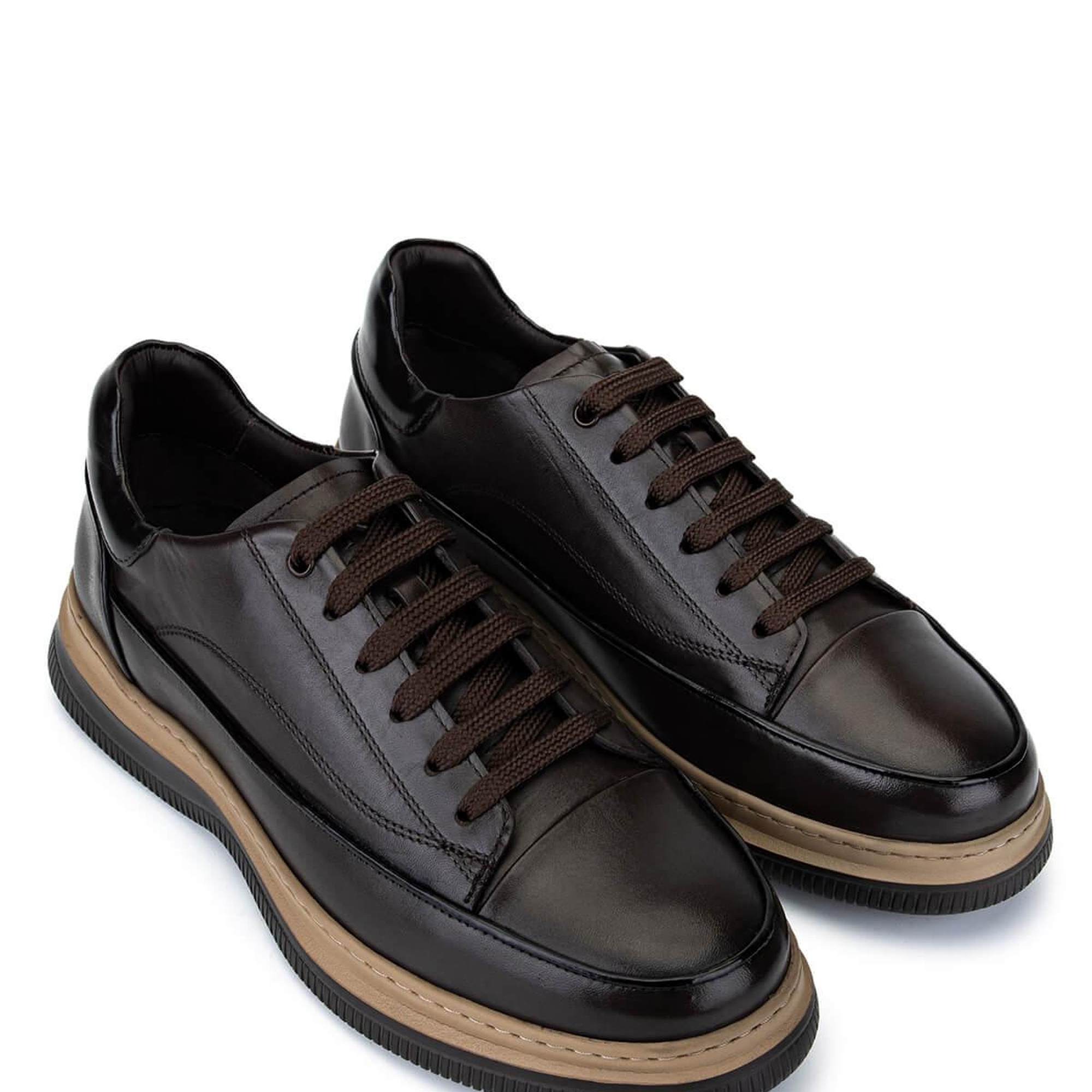 Tamer Tanca Erkek Hakiki Deri Kahverengi Casual Ayakkabı