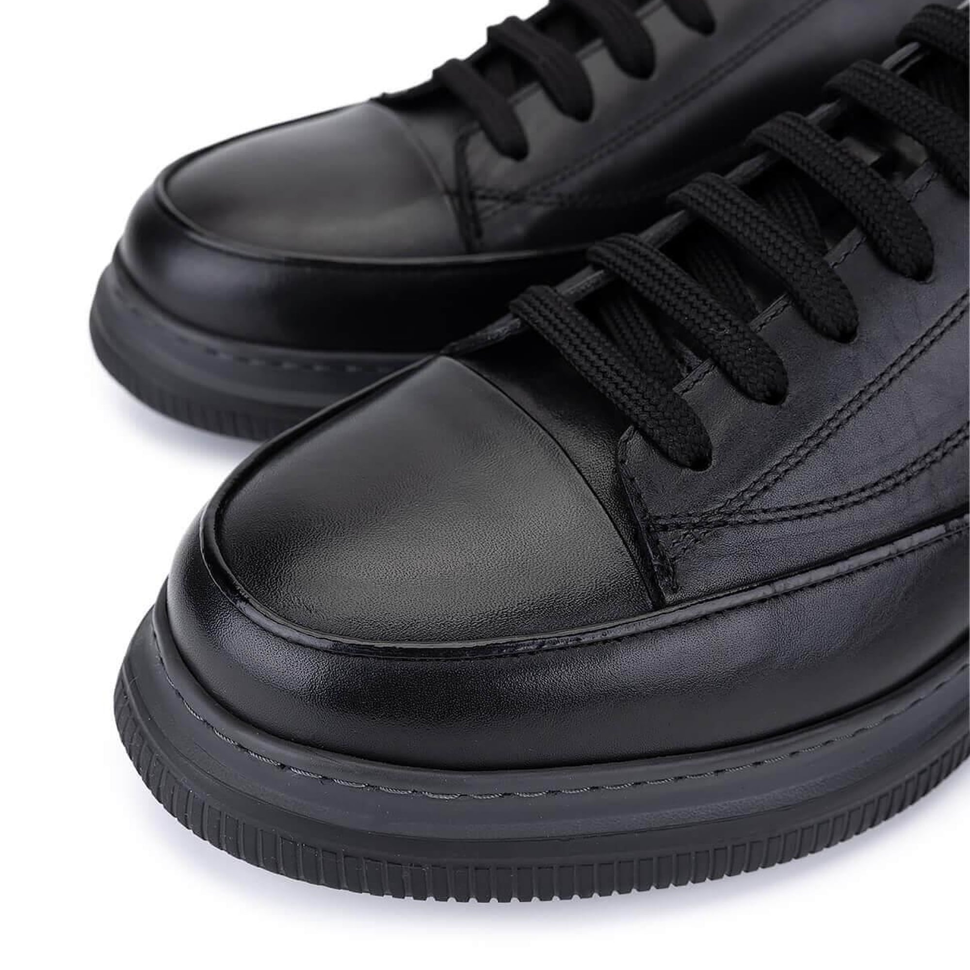 Tamer Tanca Erkek Hakiki Deri Siyah Deri Casual Ayakkabı