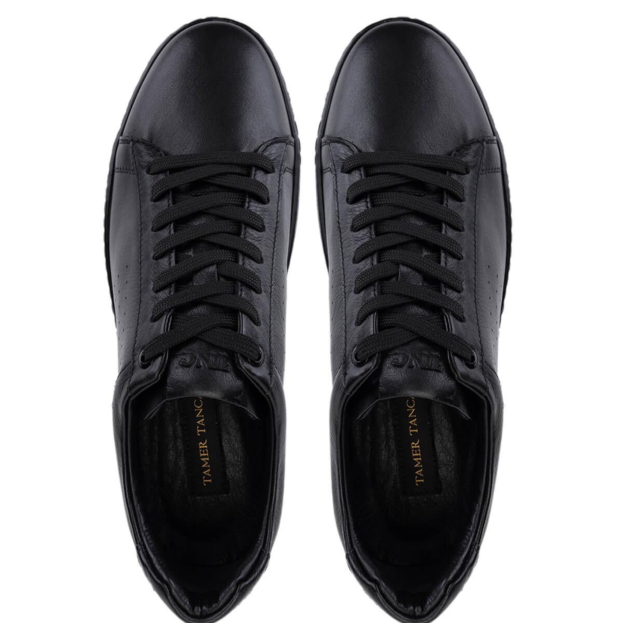 Tamer Tanca Erkek Hakiki Deri Siyah Sneakers & Spor Ayakkabı