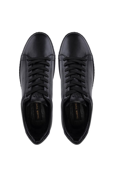  Tamer Tanca Erkek Hakiki Deri Siyah Sneakers & Spor Ayakkabı