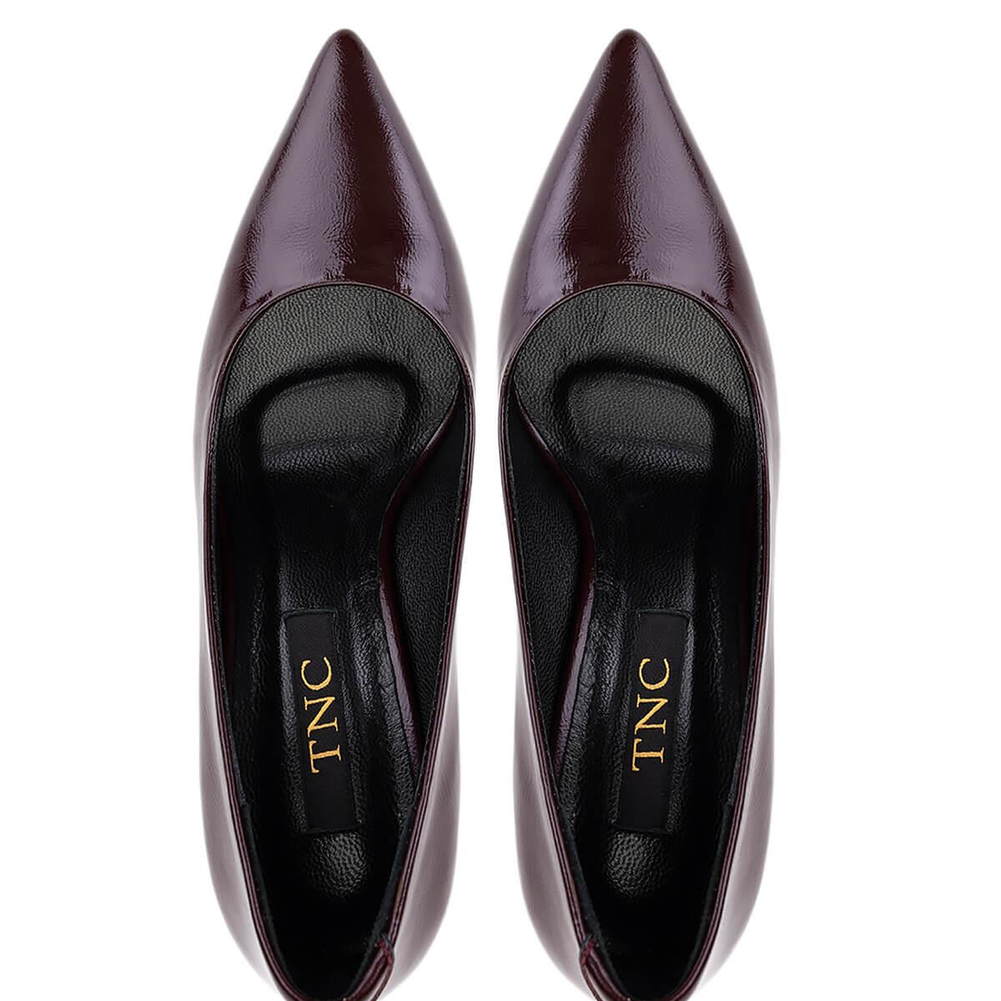 Tamer Tanca Kadın Hakiki Deri Bordo Rugan Topuklu Ayakkabı