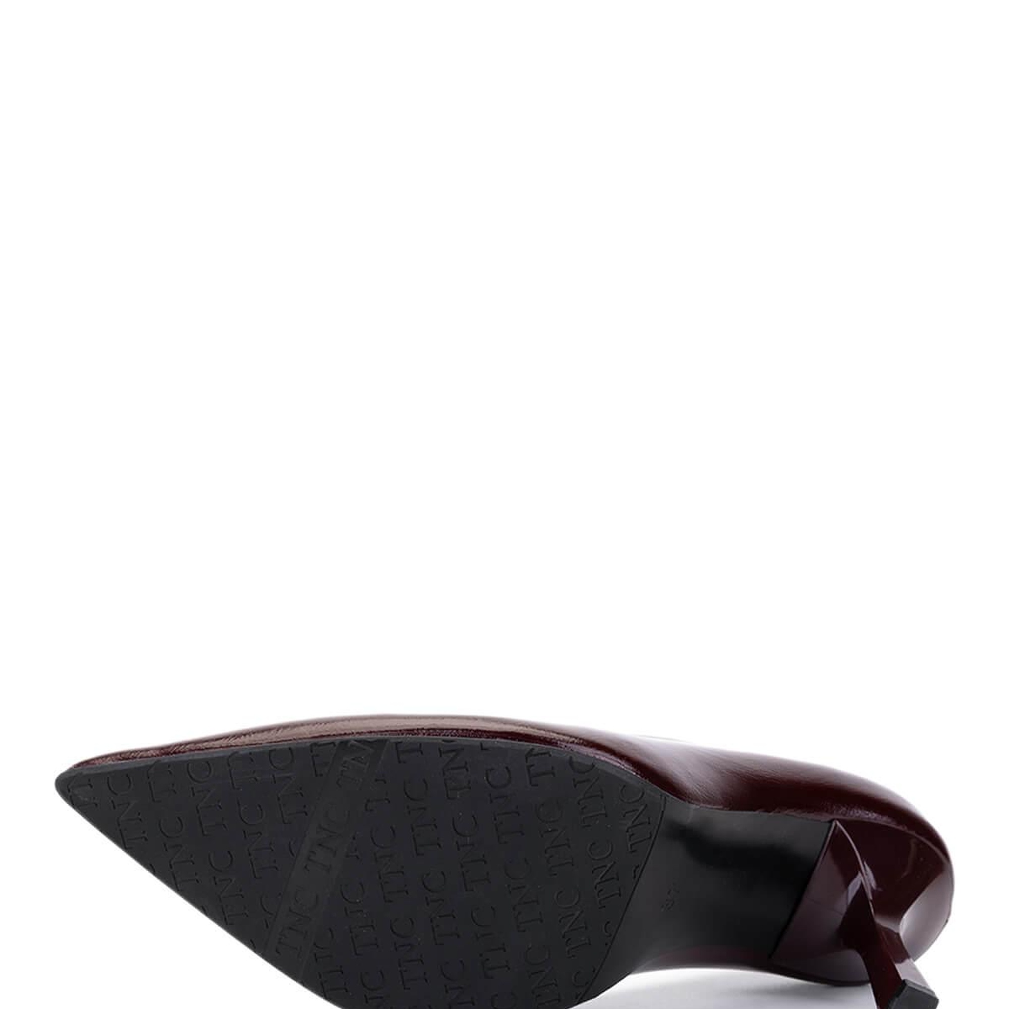 Tamer Tanca Kadın Hakiki Deri Bordo Rugan Topuklu Ayakkabı