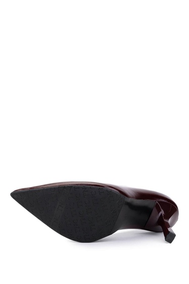  Tamer Tanca Kadın Hakiki Deri Bordo Rugan Topuklu Ayakkabı