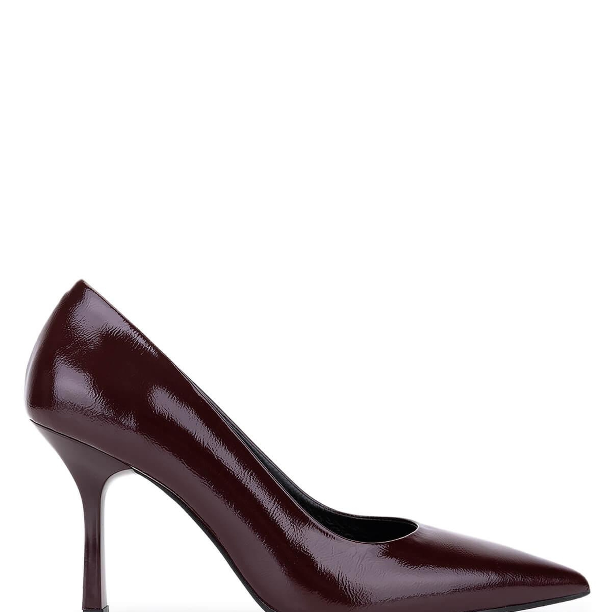 Tamer Tanca Kadın Hakiki Deri Bordo Rugan Topuklu Ayakkabı