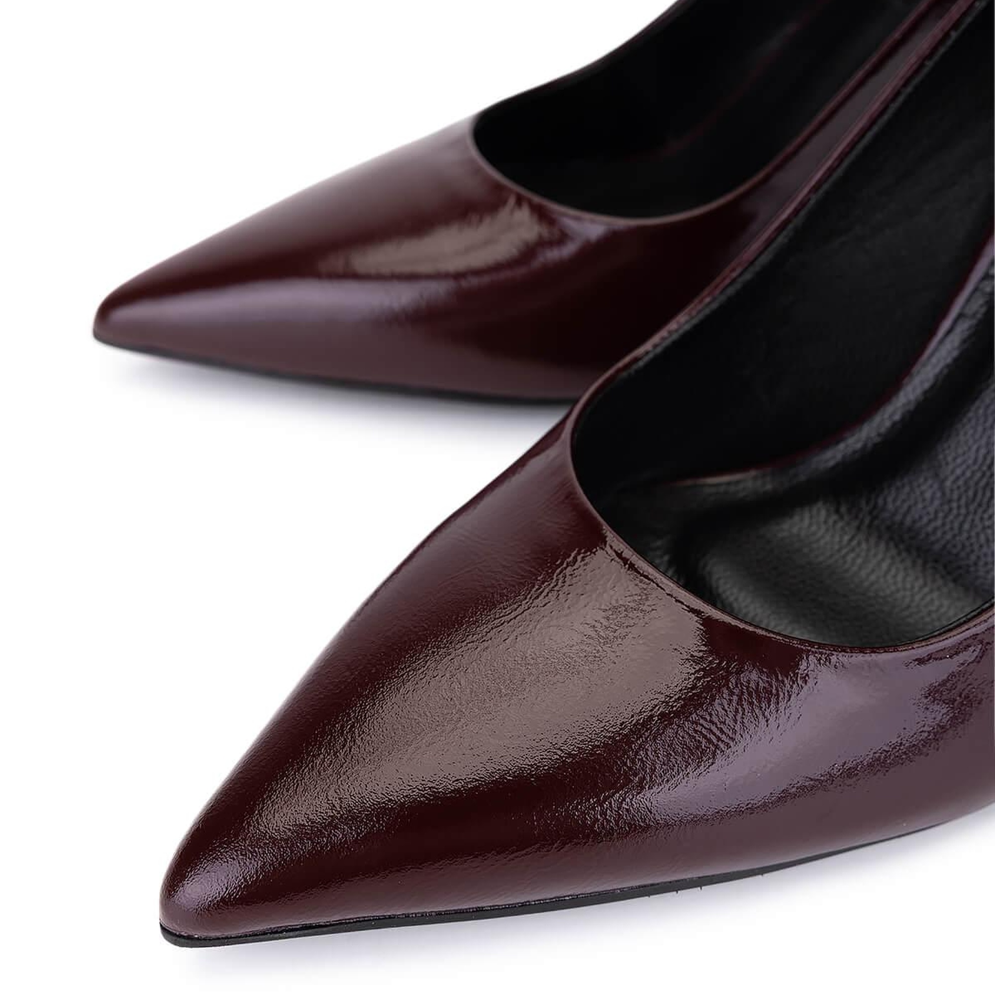 Tamer Tanca Kadın Hakiki Deri Bordo Rugan Topuklu Ayakkabı