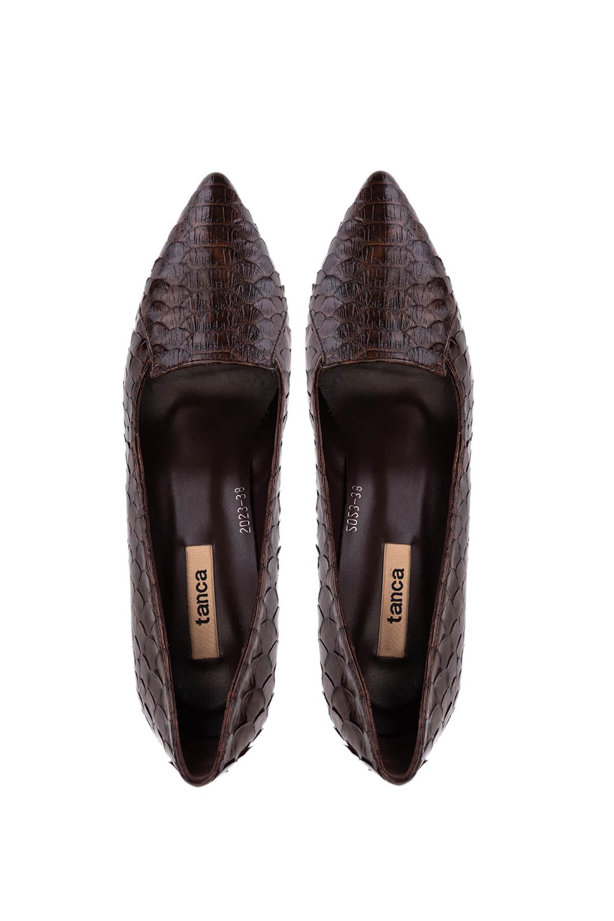 Tamer Tanca Kadın Hakiki Deri Kahverengi Klasik Ayakkabı