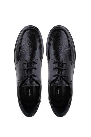  Tamer Tanca Erkek Hakiki Deri Siyah Floter Casual Ayakkabı