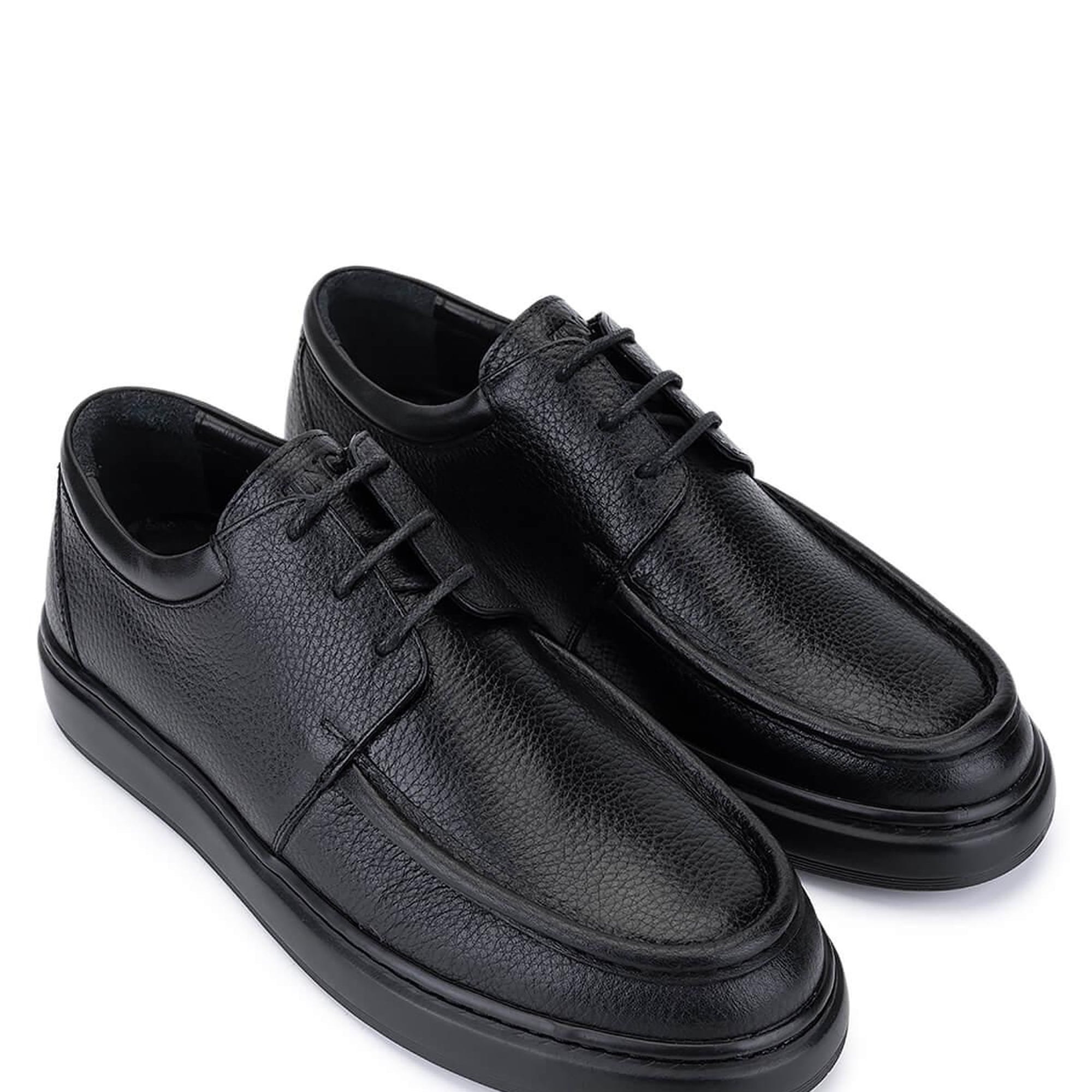 Tamer Tanca Erkek Hakiki Deri Siyah Floter Casual Ayakkabı