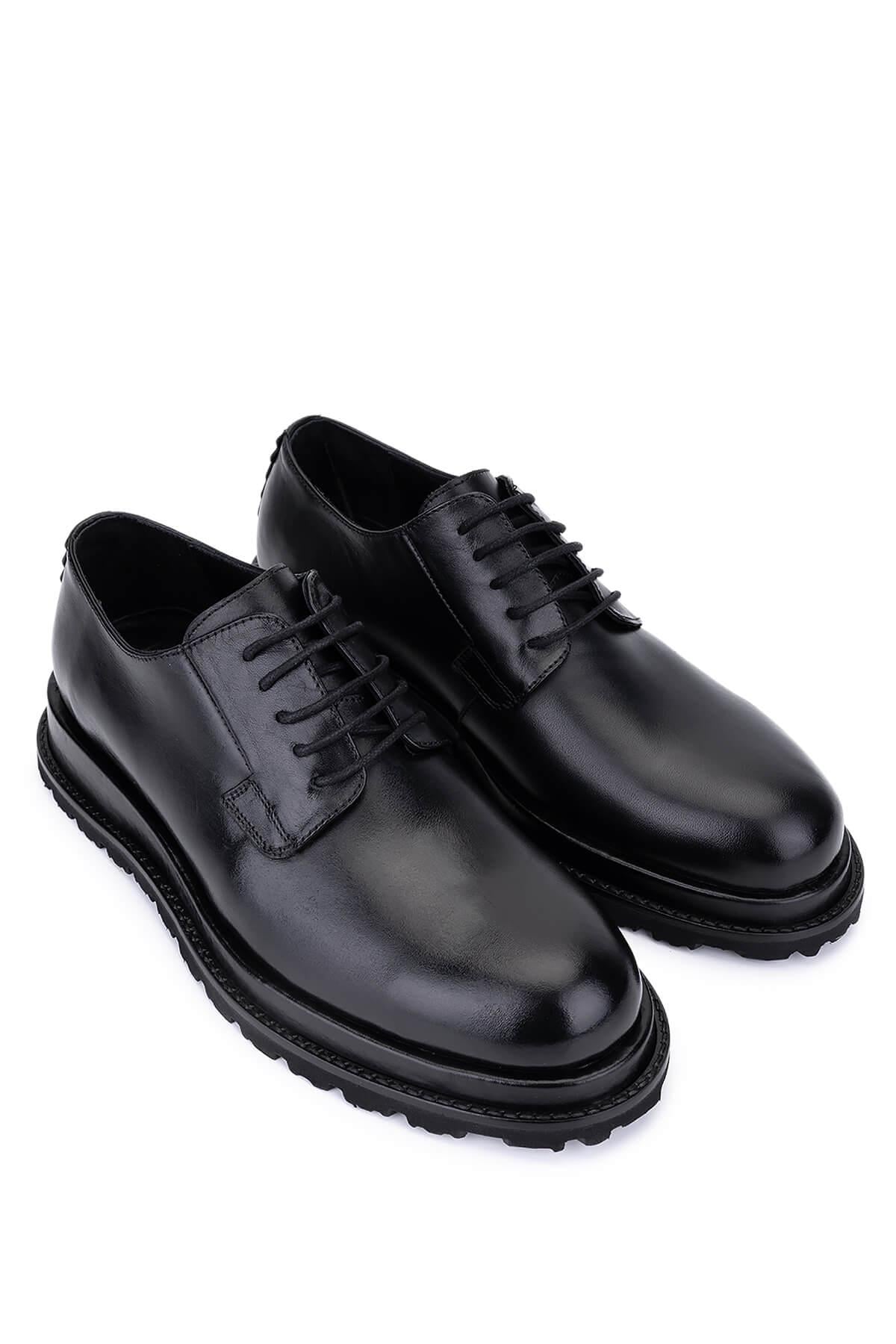 Tamer Tanca Tamer Tanca Erkek Hakiki Deri Siyah Deri Casual Ayakkabı | FashFed Siyah - 4. görsel