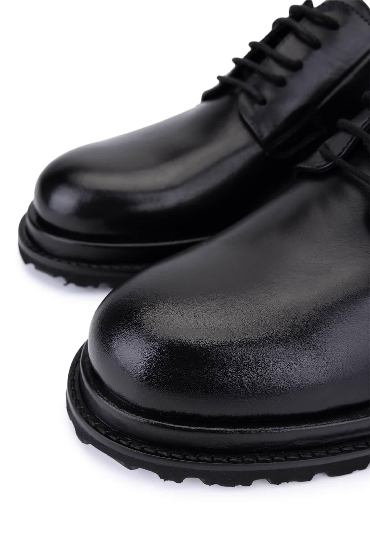 Tamer Tanca Tamer Tanca Erkek Hakiki Deri Siyah Deri Casual Ayakkabı | FashFed Siyah - 3. görsel