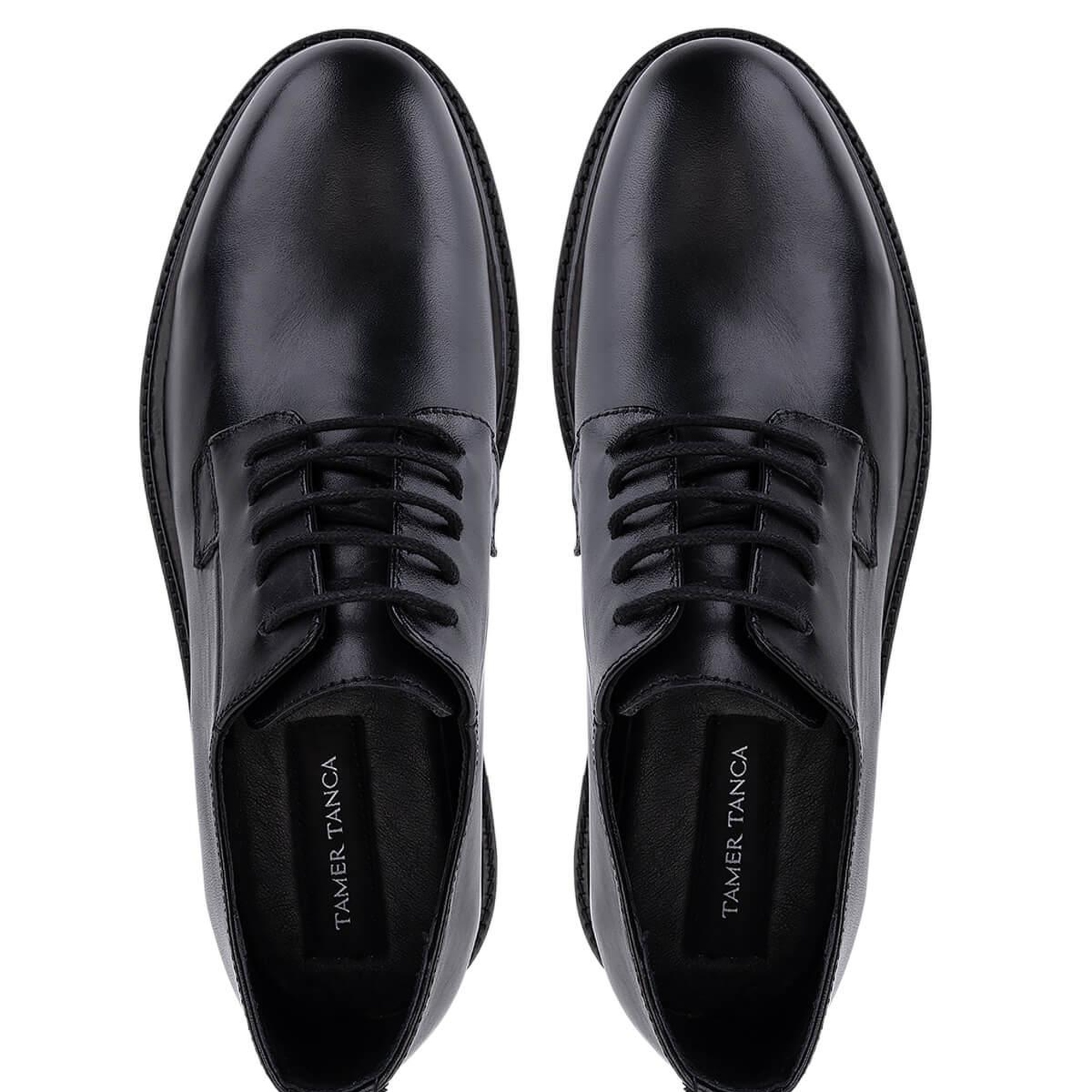 Tamer Tanca Erkek Hakiki Deri Siyah Deri Casual Ayakkabı