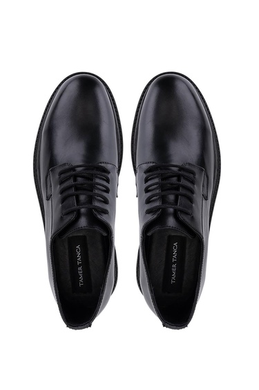  Tamer Tanca Erkek Hakiki Deri Siyah Deri Casual Ayakkabı