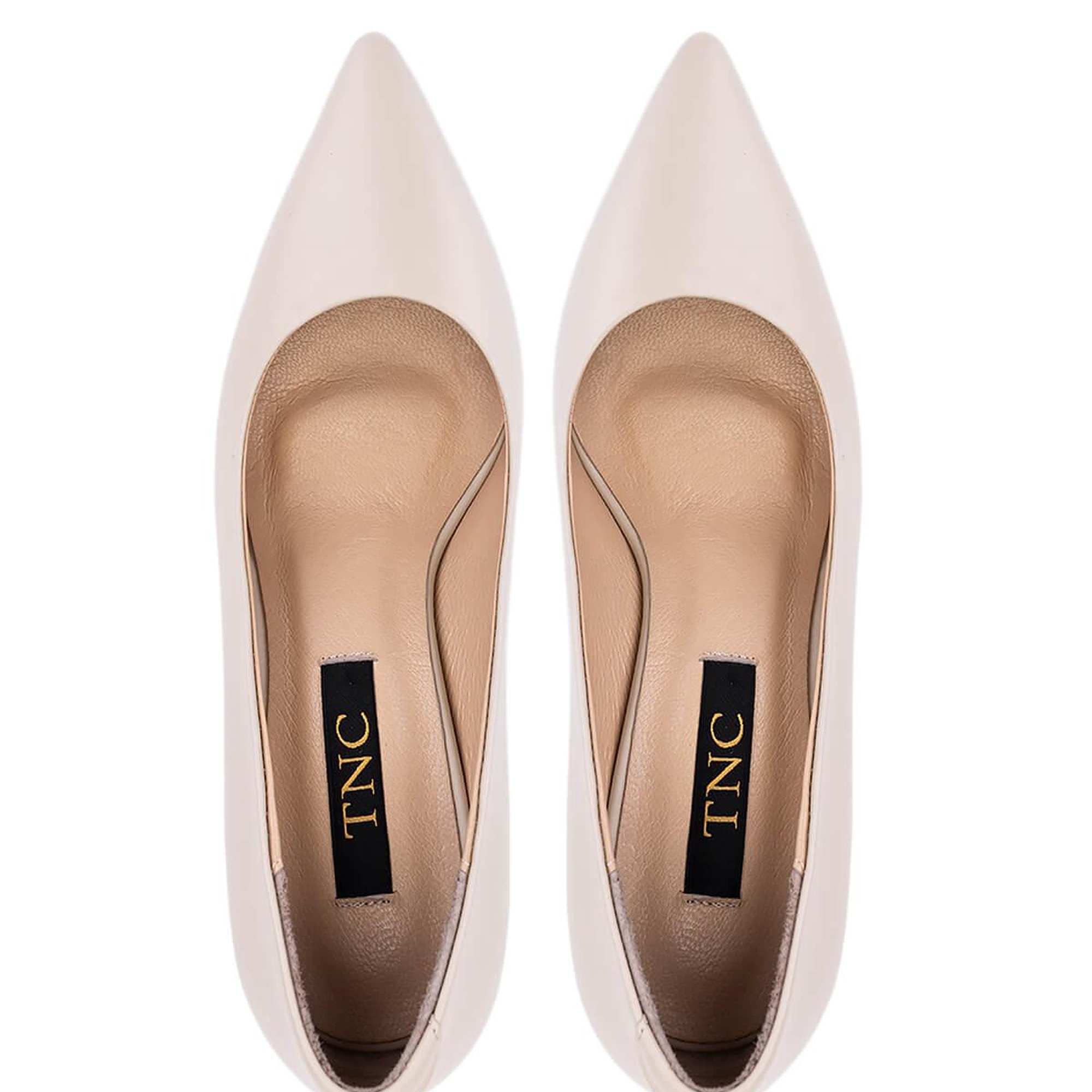 Tamer Tanca Kadın Hakiki Deri Bej Topuklu Ayakkabı