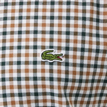  Erkek Regular Fit Düğmeli Yaka Kareli Kahverengi Gömlek