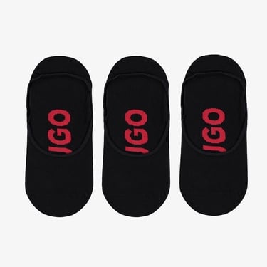  Hugo Logo Erkek Siyah 3'Lü Çorap