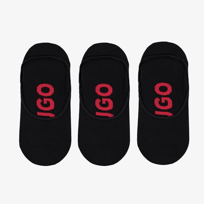  Hugo Logo Erkek Siyah 3'Lü Çorap