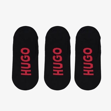  Hugo Logo Erkek Siyah 3'Lü Çorap