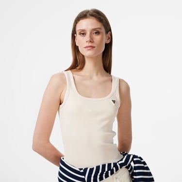  Guess Colette Rib Tank  Kadın Krem T-Shirt