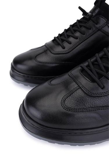  Tamer Tanca Erkek Hakiki Deri Siyah Casual Ayakkabı