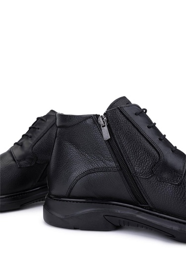  Tamer Tanca Erkek Hakiki Deri Siyah Klasik Bot