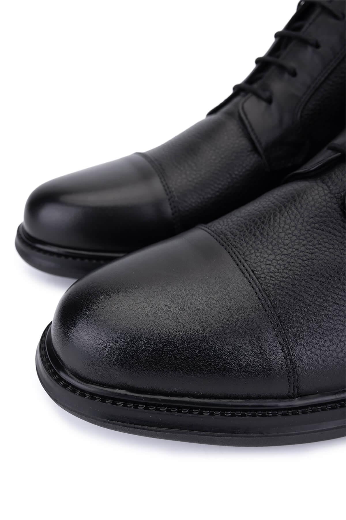 Tamer Tanca Tamer Tanca Erkek Hakiki Deri Siyah Klasik Bot | FashFed Siyah - 3. görsel