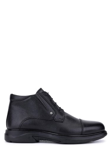  Tamer Tanca Erkek Hakiki Deri Siyah Klasik Bot