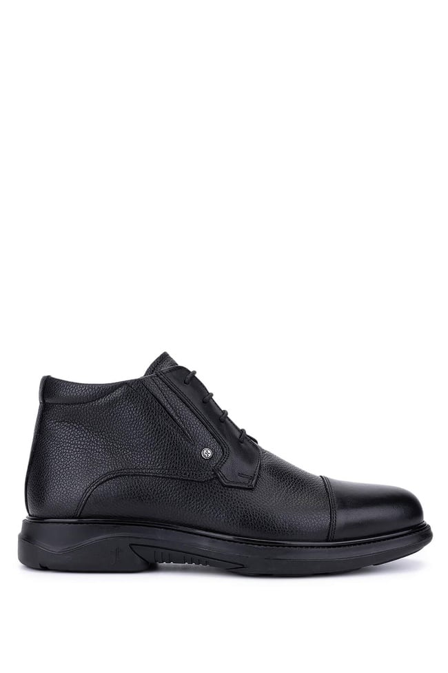  Tamer Tanca Erkek Hakiki Deri Siyah Klasik Bot