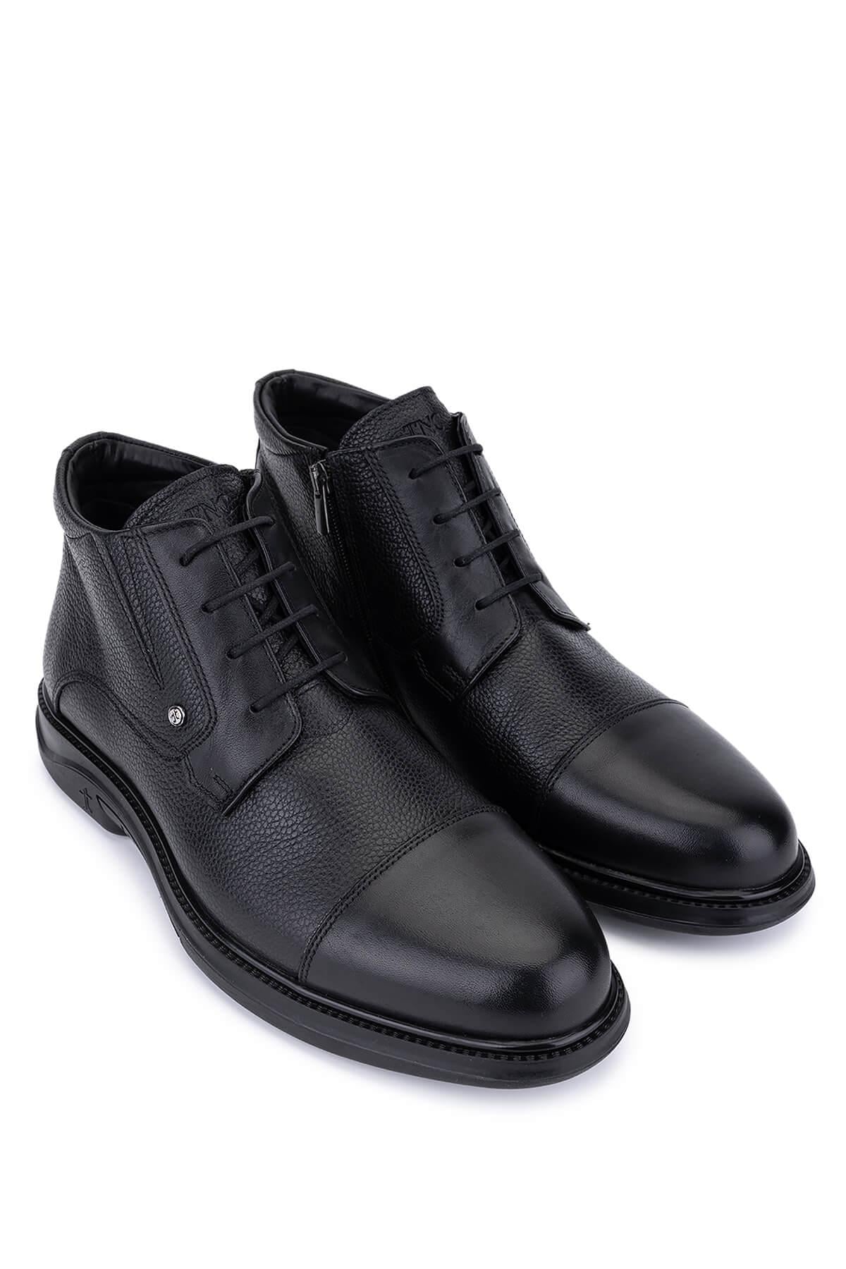 Tamer Tanca Tamer Tanca Erkek Hakiki Deri Siyah Klasik Bot | FashFed Siyah - 4. görsel