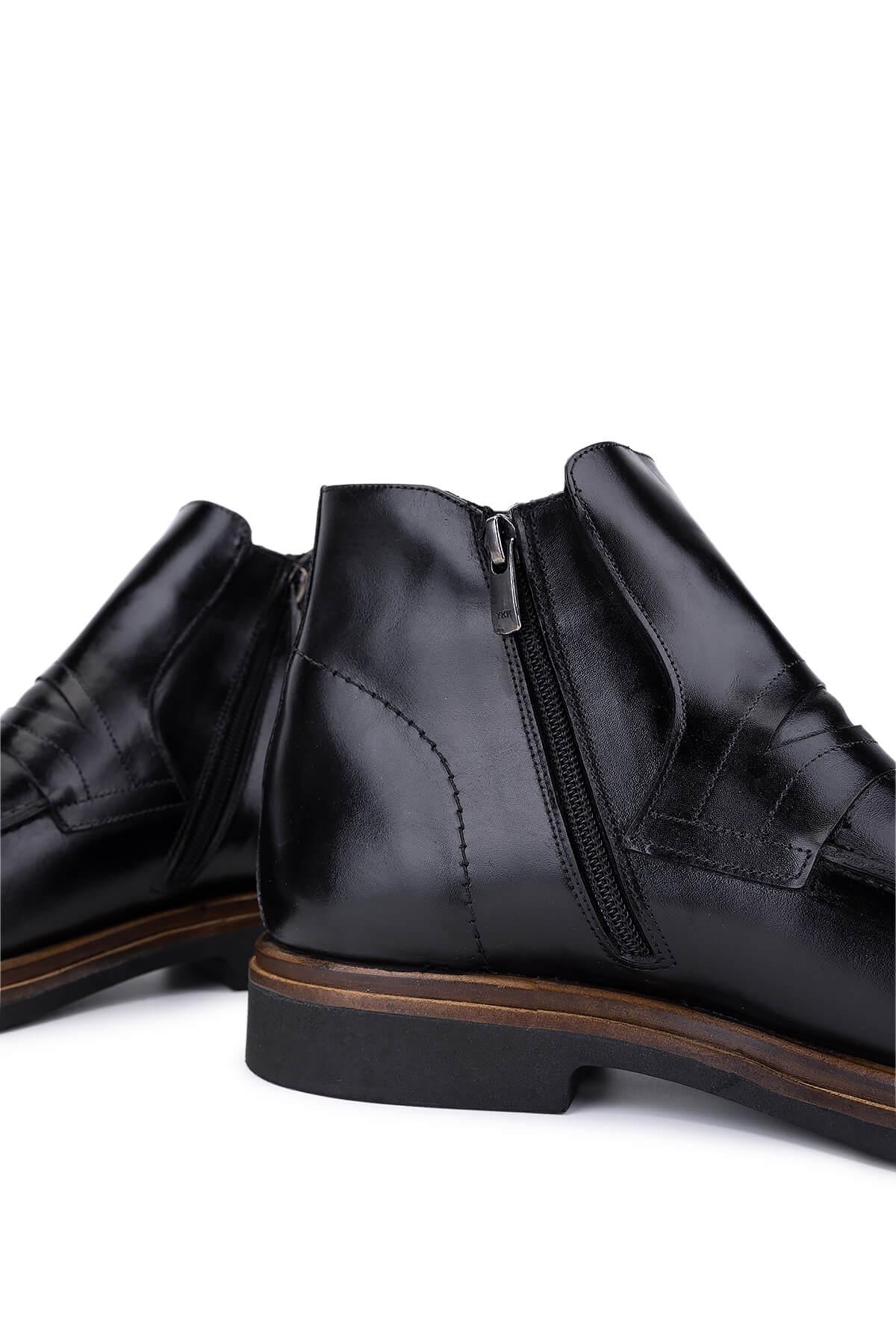 Tamer Tanca Tamer Tanca Erkek Hakiki Deri Siyah Klasik Bot | FashFed Siyah - 6. görsel