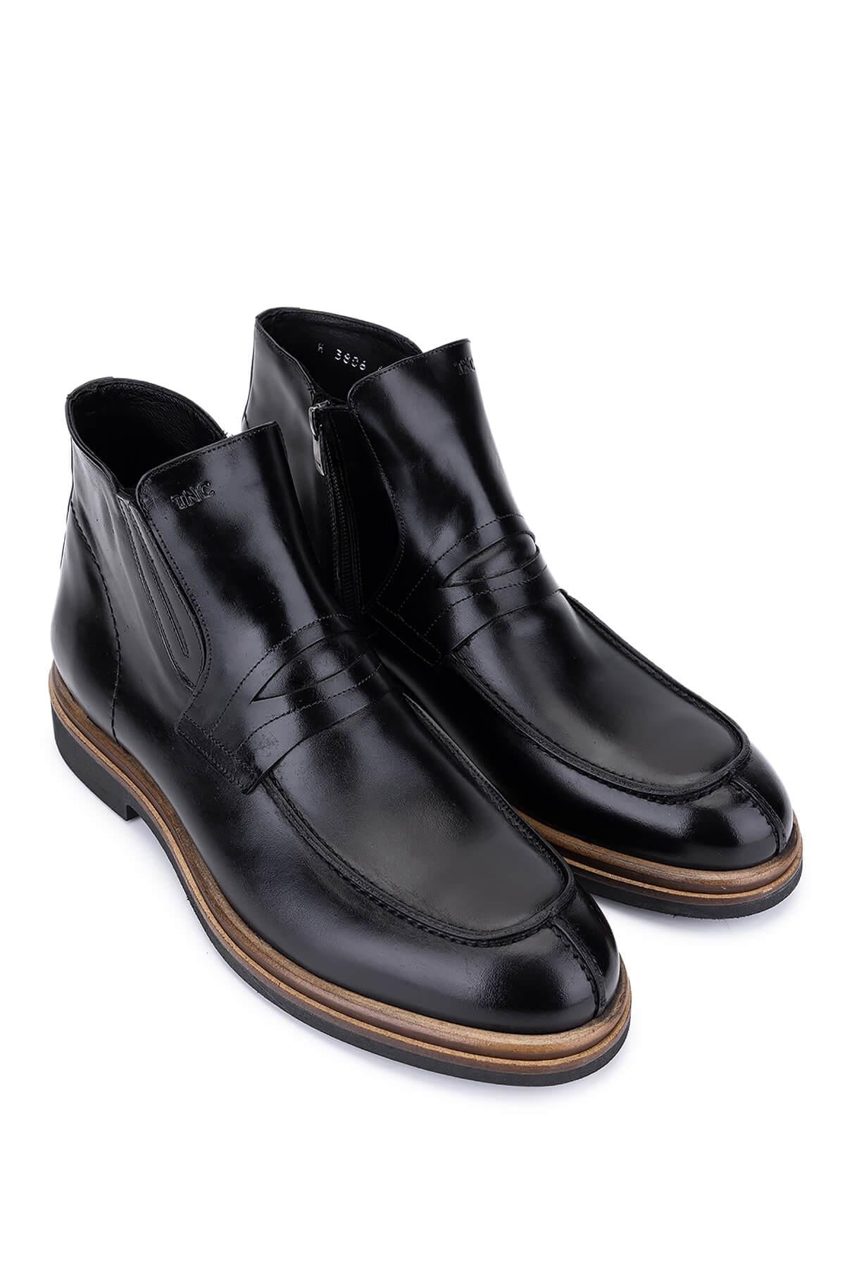 Tamer Tanca Tamer Tanca Erkek Hakiki Deri Siyah Klasik Bot | FashFed Siyah - 4. görsel