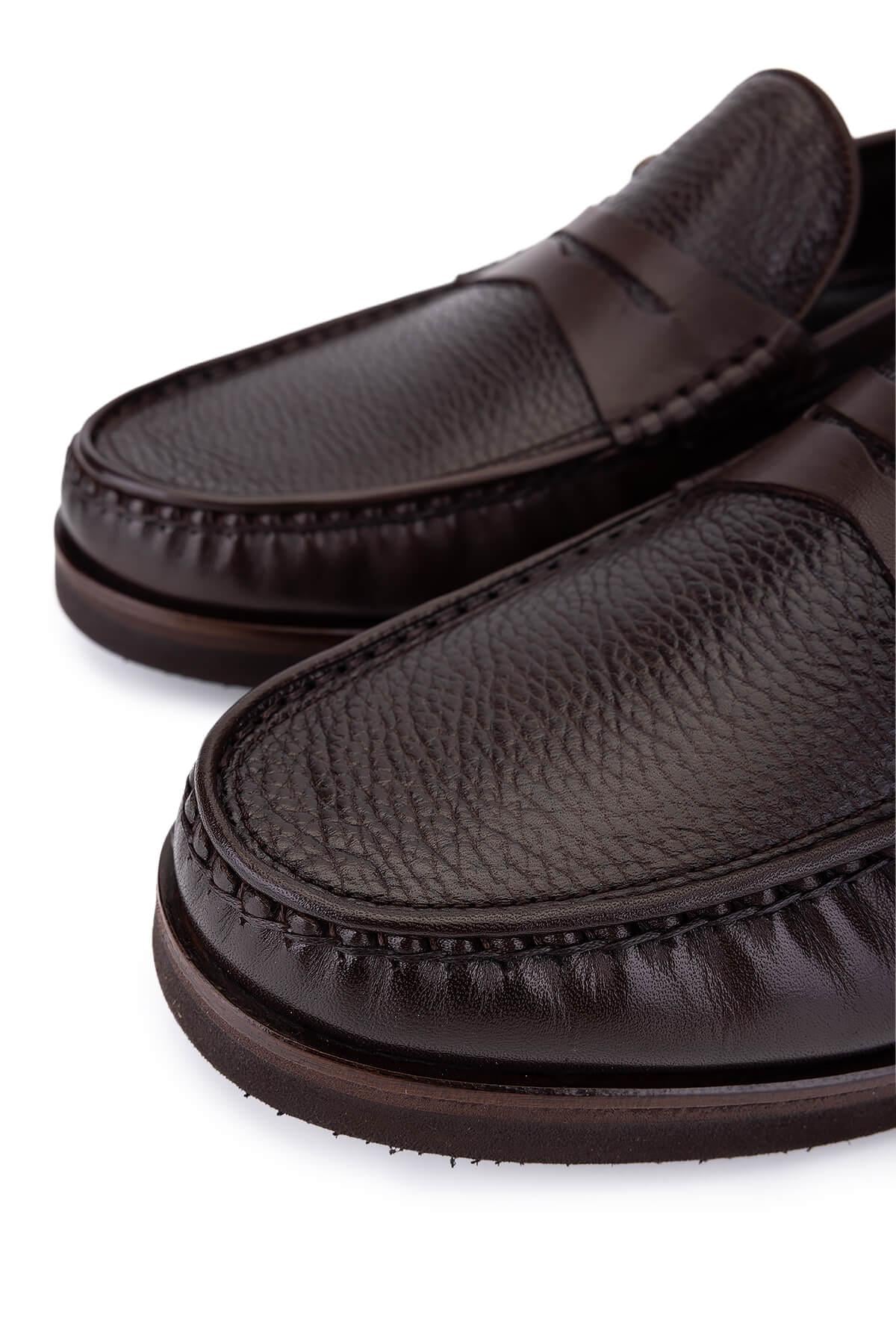 Tamer Tanca Tamer Tanca Erkek Hakiki Deri Kahverengi Loafer Ayakkabı Casual Ayakkabı | FashFed Kahverengi - 3. görsel