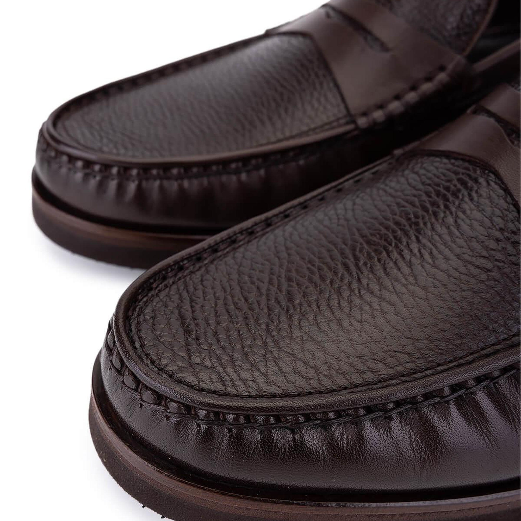 Tamer Tanca Erkek Hakiki Deri Kahverengi Loafer Ayakkabı