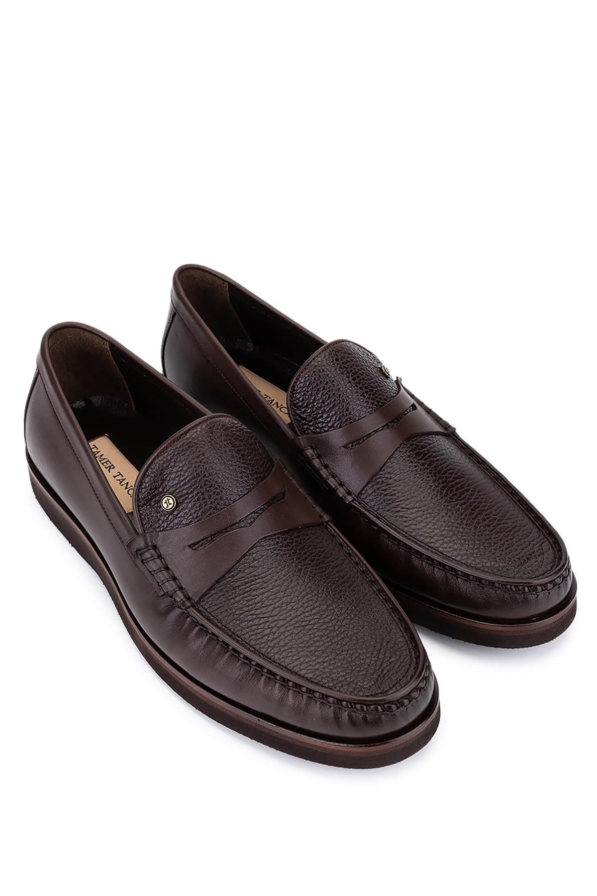 Tamer Tanca Tamer Tanca Erkek Hakiki Deri Kahverengi Loafer Ayakkabı Casual Ayakkabı | FashFed Kahverengi - 4. görsel