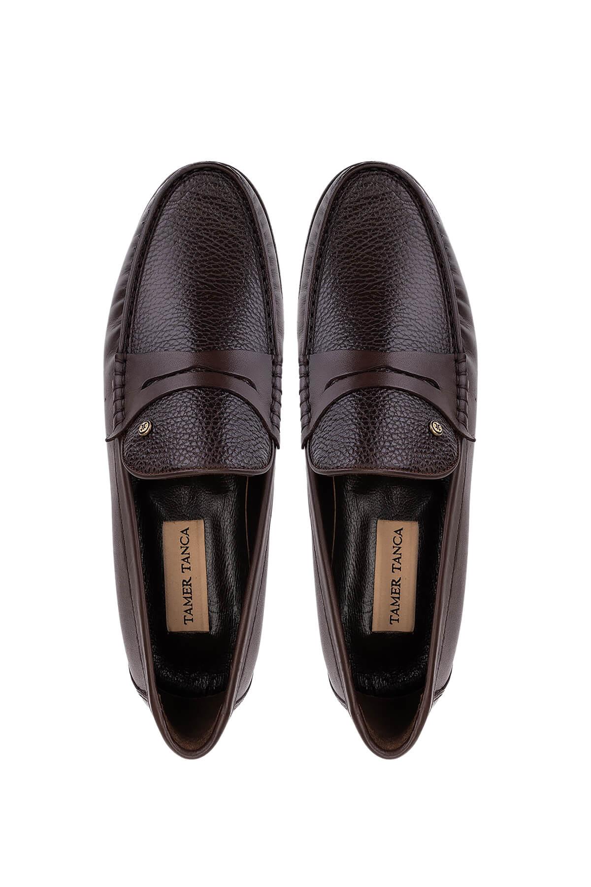 Tamer Tanca Tamer Tanca Erkek Hakiki Deri Kahverengi Loafer Ayakkabı Casual Ayakkabı | FashFed Kahverengi - 6. görsel