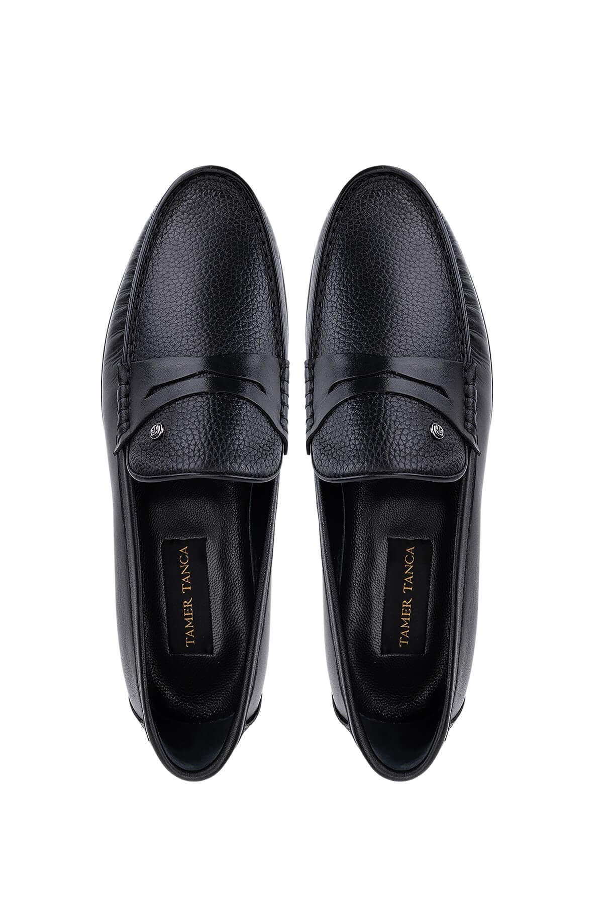 Tamer Tanca Tamer Tanca Erkek Hakiki Deri Siyah Floter Loafer Ayakkabı Casual Ayakkabı | FashFed Siyah - 6. görsel