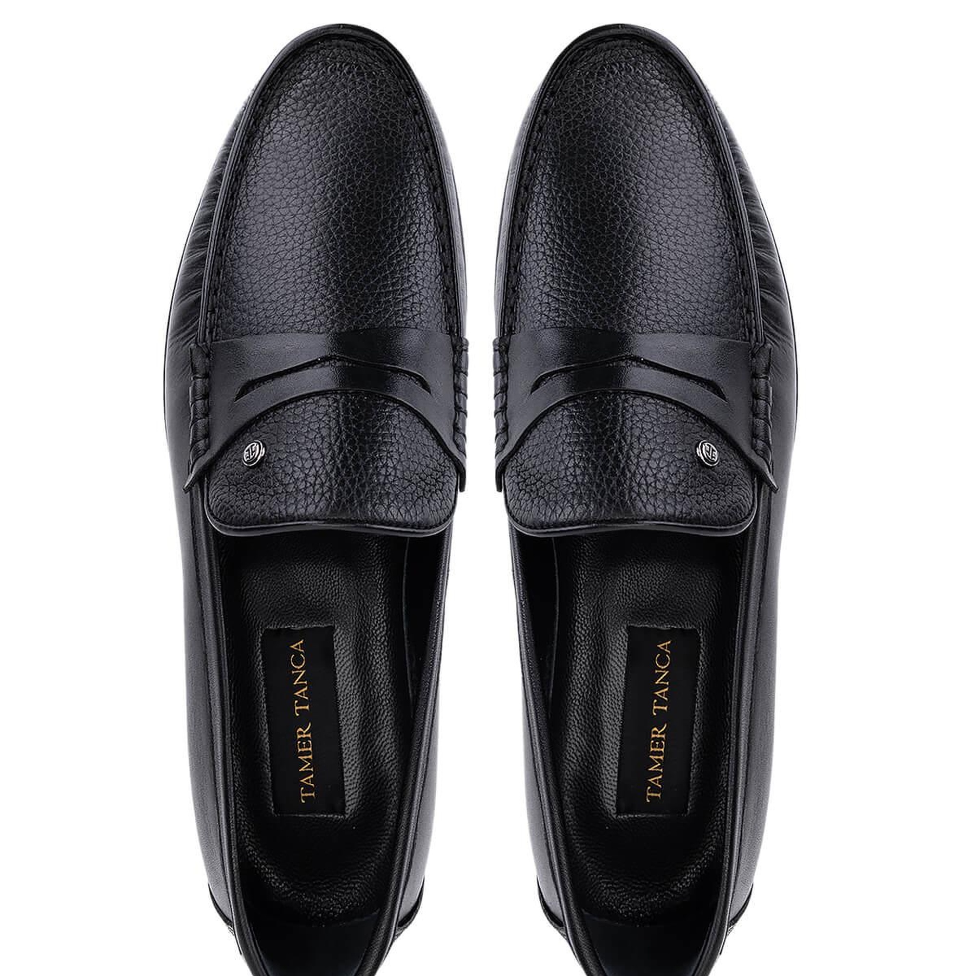 Tamer Tanca Erkek Hakiki Deri Siyah Floter Loafer Ayakkabı