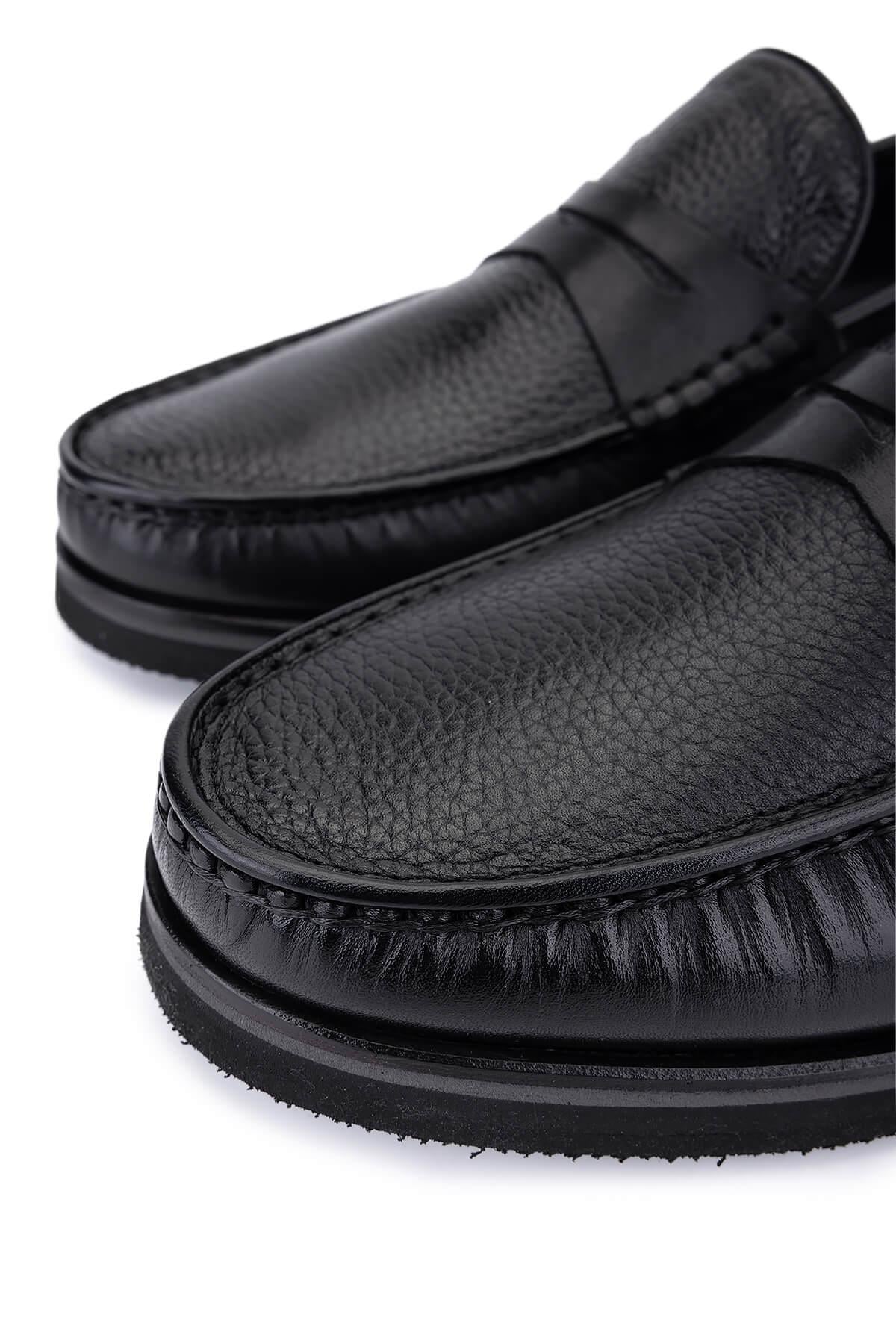 Tamer Tanca Tamer Tanca Erkek Hakiki Deri Siyah Floter Loafer Ayakkabı Casual Ayakkabı | FashFed Siyah - 3. görsel
