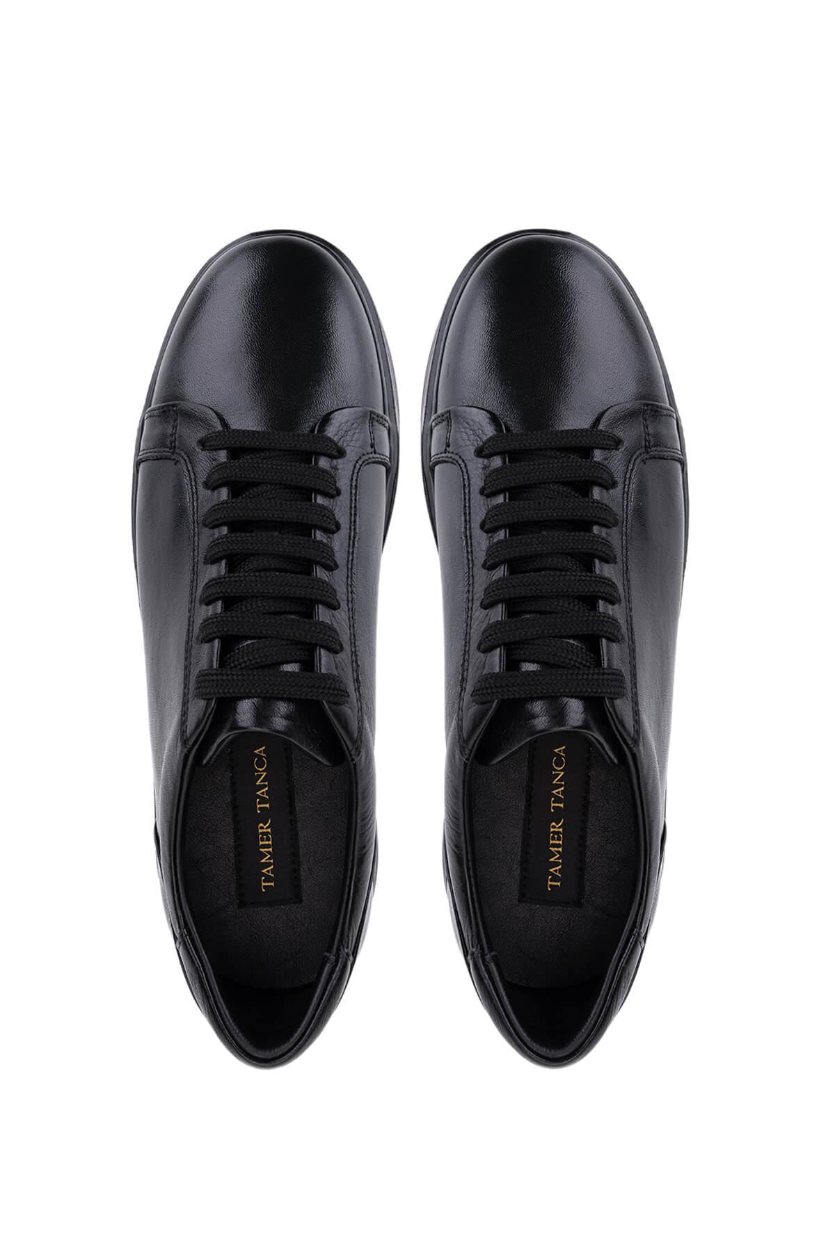 Tamer Tanca Tamer Tanca Erkek Hakiki Deri Siyah Sneakers &amp; Spor Ayakkabı | FashFed Siyah - 6. görsel