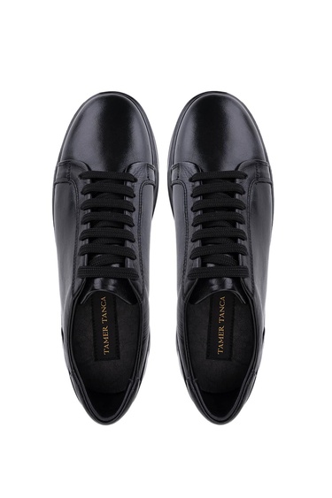  Tamer Tanca Erkek Hakiki Deri Siyah Sneakers & Spor Ayakkabı