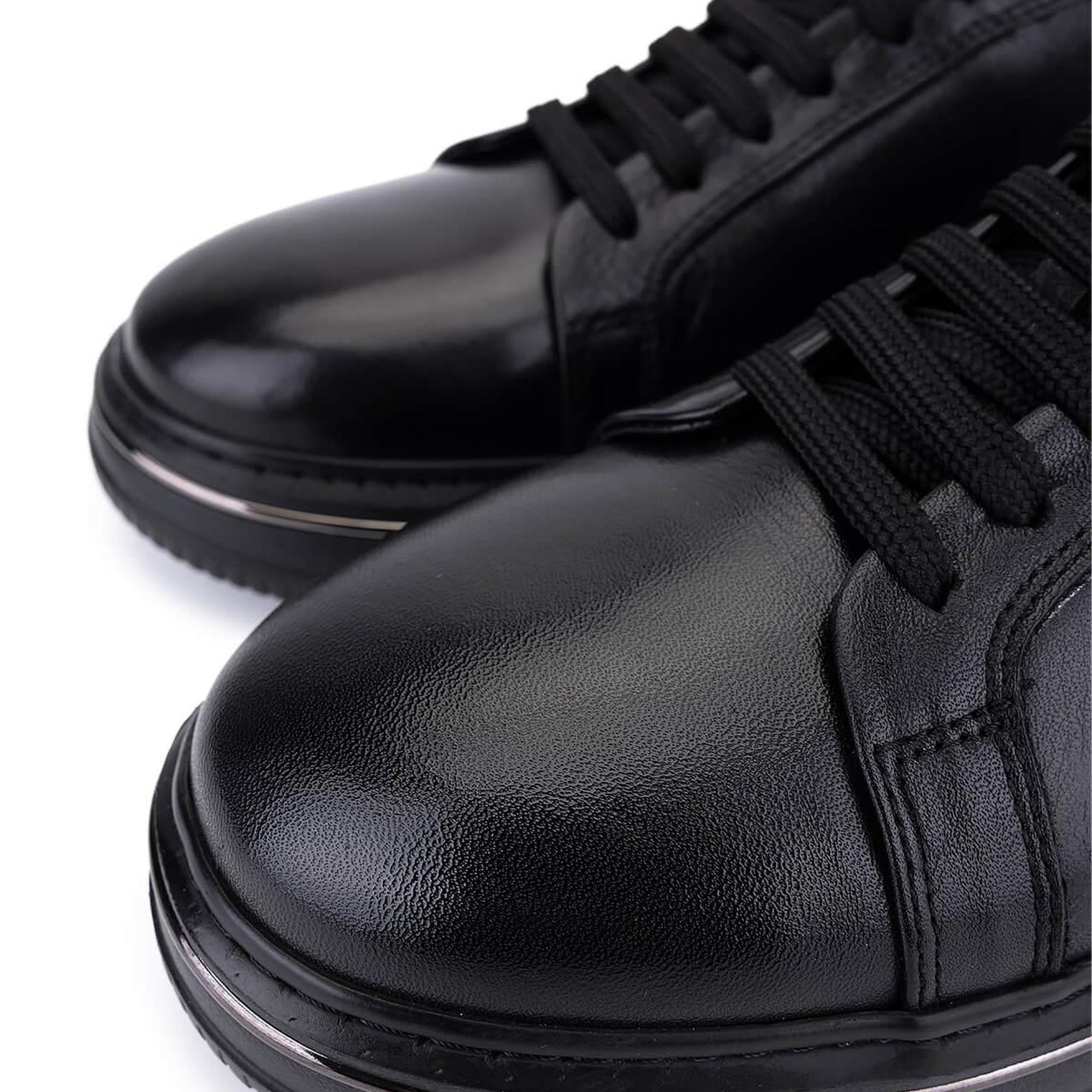 Tamer Tanca Erkek Hakiki Deri Siyah Sneakers & Spor Ayakkabı