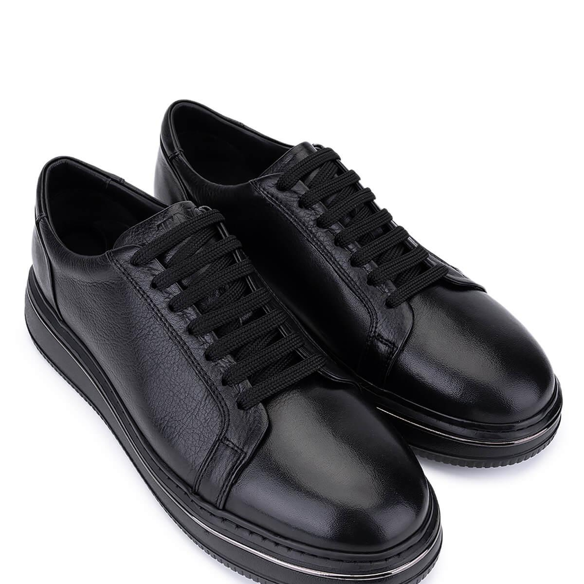 Tamer Tanca Erkek Hakiki Deri Siyah Sneakers & Spor Ayakkabı