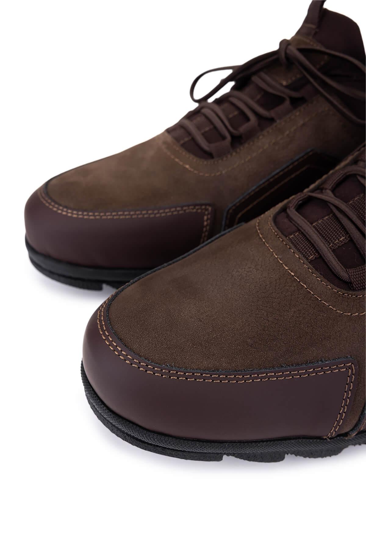 Tamer Tanca Tamer Tanca Erkek Hakiki Deri Kahverengi Nubuk Sneakers &amp; Spor Ayakkabı | FashFed Kahverengi - 3. görsel