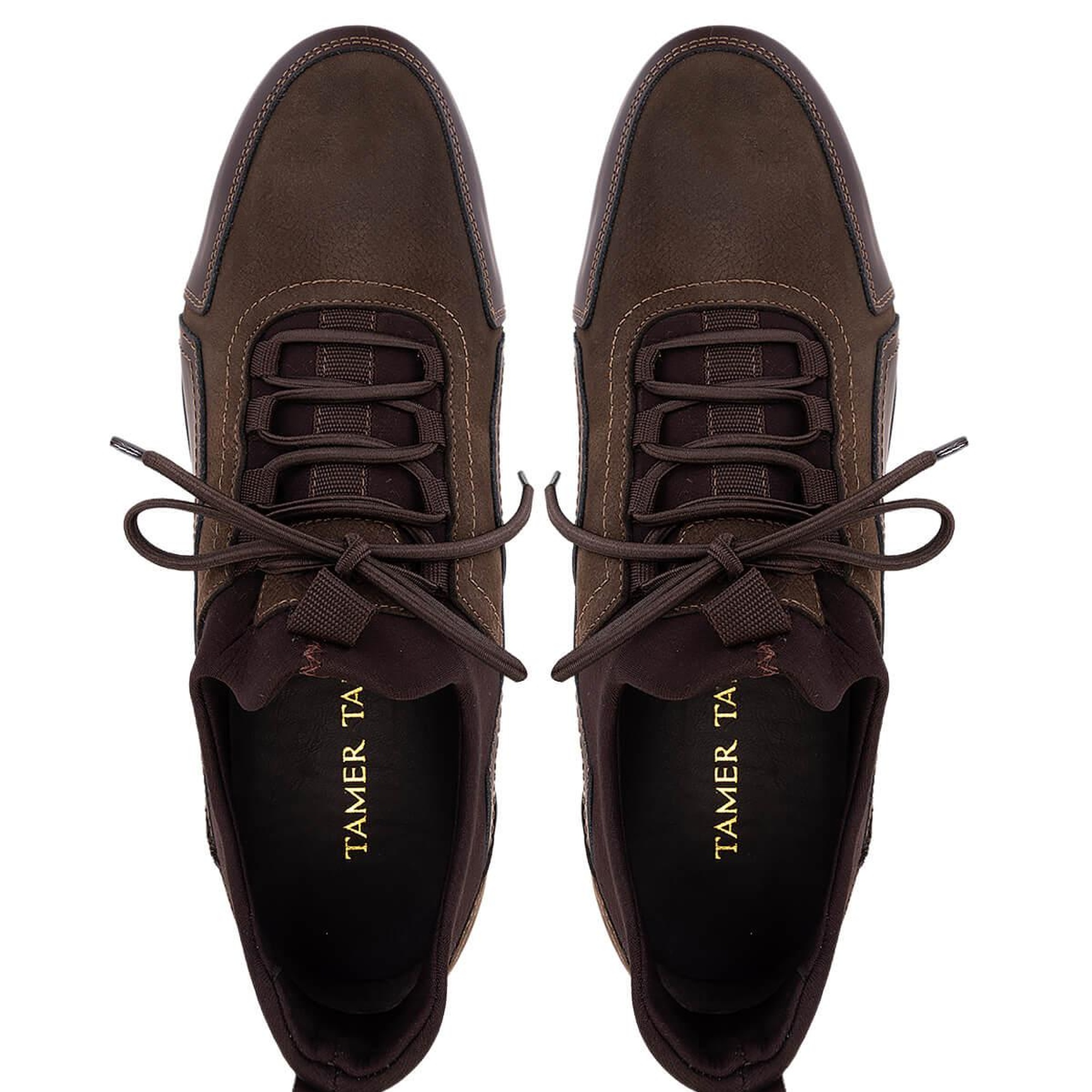 Tamer Tanca Erkek Hakiki Deri Kahverengi Nubuk Sneakers & Spor Ayakkabı