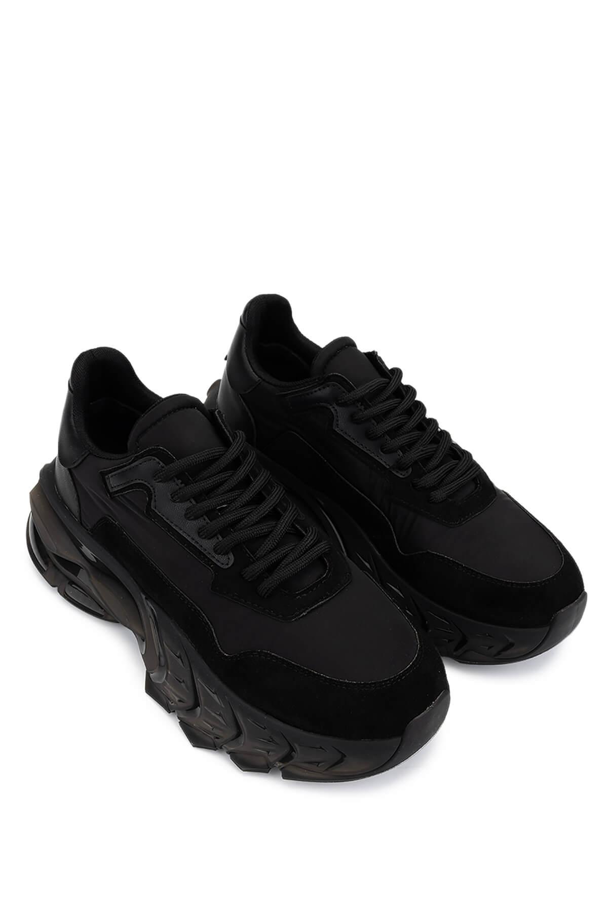 Tamer Tanca Kadın Suni Deri Siyah Sneakers & Spor Ayakkabı