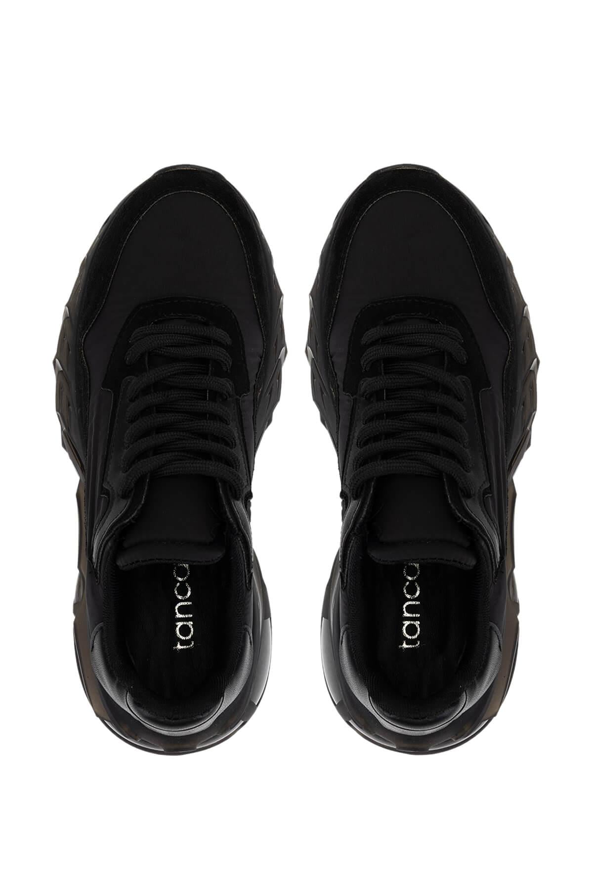 Tamer Tanca Kadın Suni Deri Siyah Sneakers & Spor Ayakkabı